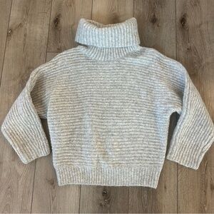Leith Light Gray Turtleneck Sweater Thick Chunky Knit Oversized Sweater Small